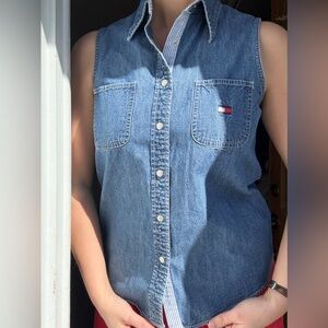 Tommy Hilfiger Denim Button-Up Tank | Heritage | Size 6